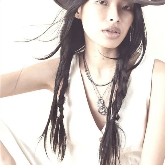 Free People Gray Wide-Brim Hat - Picture 7 of 8